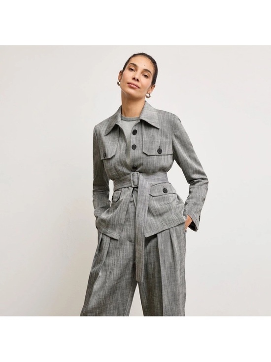 MM Lafleur Jackets & Blazers - MM Lafleur Emery 1.0 Jacket Porto Weave Black & White Size 10 Belted NWT
